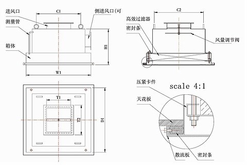 德州精久凈化高效送風口結構構造